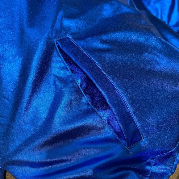 FOREVER 21 NASA Reflective Windbreaker Blue Metallic Hooded Jacket Size M - Picture 6 of 8